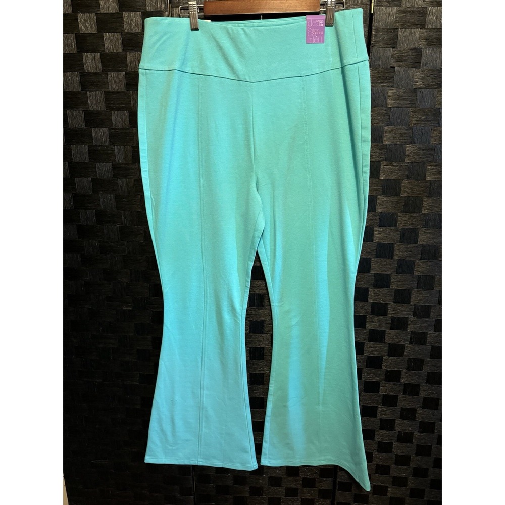 Dear Scarlett Magic Flare Aqua Stretch Pants in Women's Plus Size 2X NEW